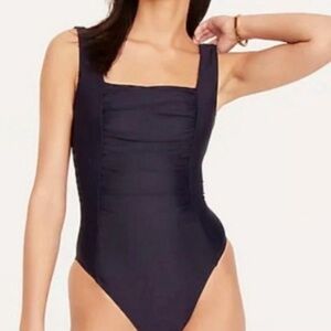 J.Crew Swim Navy Blue Scrunched One Piece